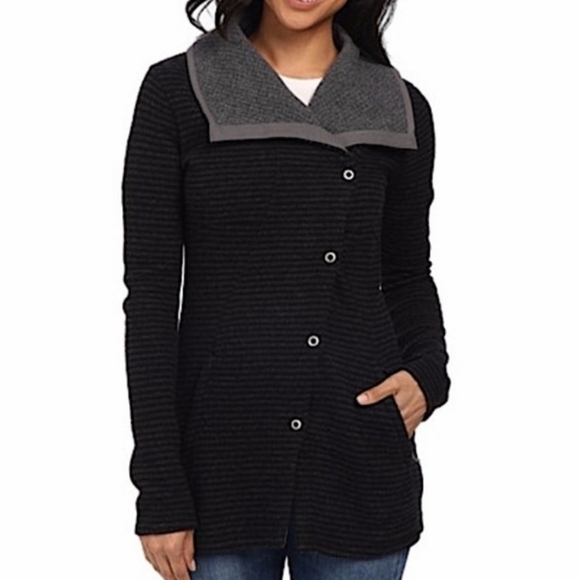 Prana Milana Wool Blend Jacket Black & Gray XS - Picture 1 of 7